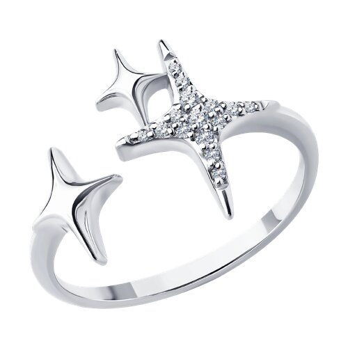 Кольцо из белого золота с камнями Бриллиант