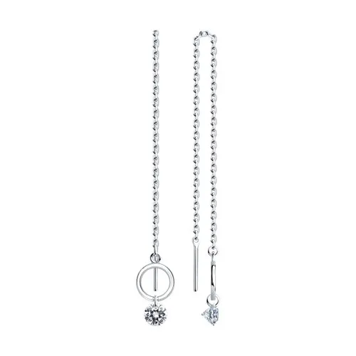 Cercei Lanț din argint cu Cubic Zirconia Incolor