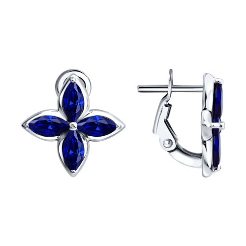 Cercei din aur alb cu pietre Safir