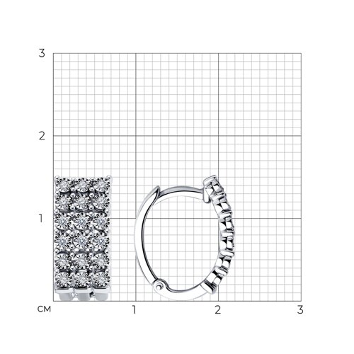 Cercei din aur alb cu pietre Diamant