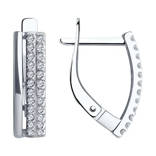 Cercei din aur alb cu Cubic Zirconia Incolor