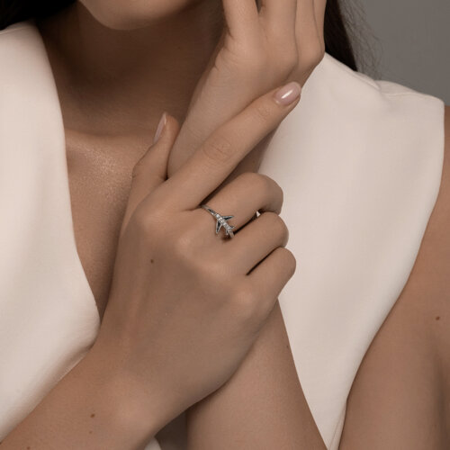 Inel din argint  cu pietre Cubic Zirconia Incolor