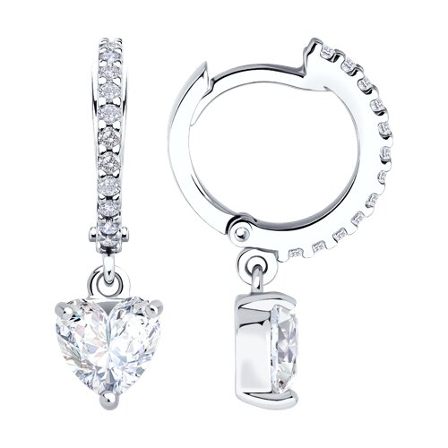 Cercei Creole din argint  cu pietre Cubic Zirconia Incolor