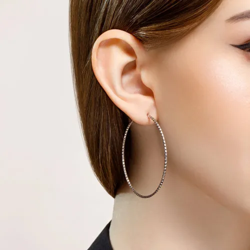 Cercei Creole din argint  fără pietre