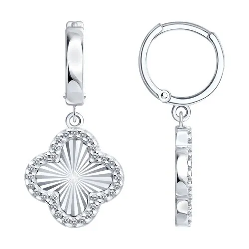 Cercei Creole din argint cu Cubic Zirconia Incolor