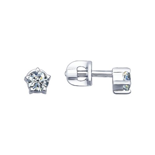 Cercei Pusete din argint  cu pietre Cubic Zirconia Incolor