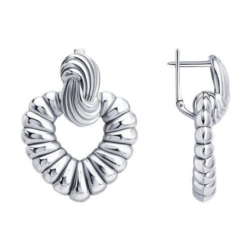 Серьги из серебра без камней