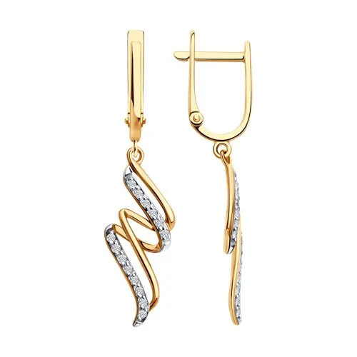 Cercei Suspendați din aur roșu cu Cubic Zirconia Incolor