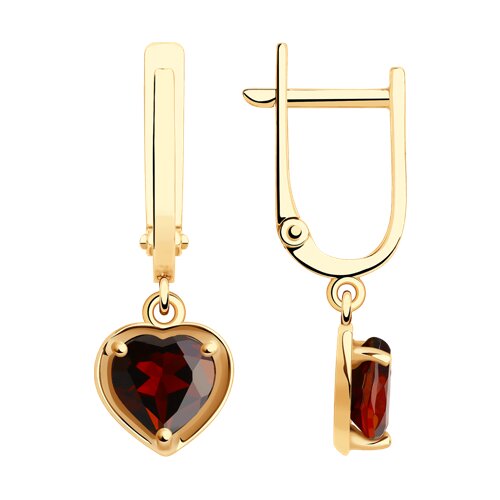 Cercei Suspendați din aur roșu cu pietre Granat