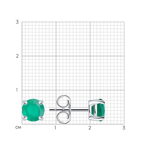 Cercei Pusete din argint  cu pietre Agat verde