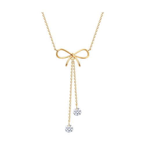 Colier din aur roșu cu pietre Cubic Zirconia Incolor