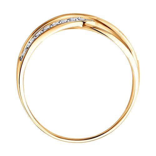 Inel din aur roșu cu pietre Cubic Zirconia Incolor