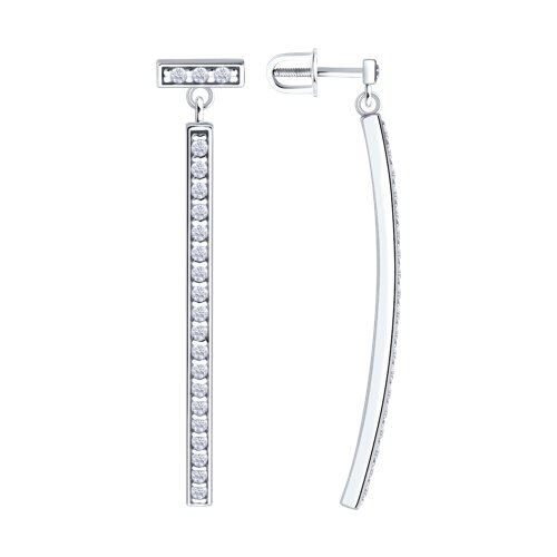 Cercei Pusete din argint  cu pietre Cubic Zirconia Incolor