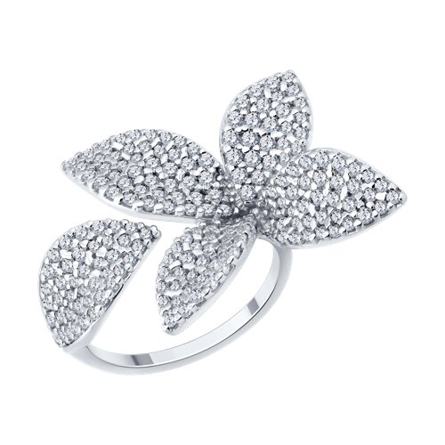 Inel din argint  cu pietre Cubic Zirconia Incolor