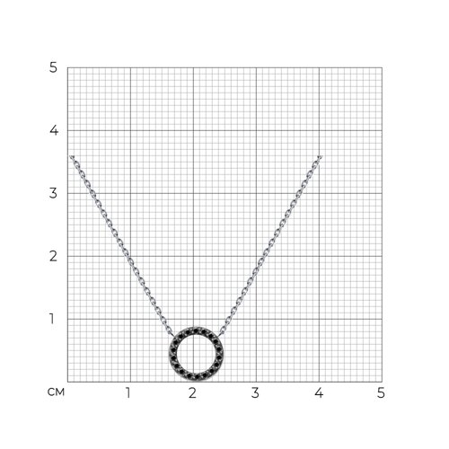 Colier din aur alb cu pietre Diamant negru