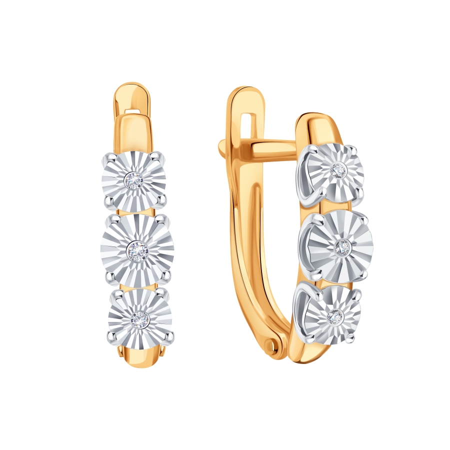 Cercei din aur roșu cu Diamant