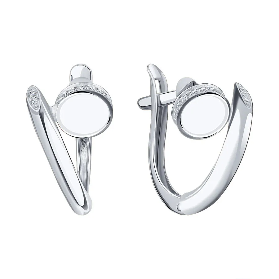 Cercei din aur alb cu Cubic Zirconia Incolor