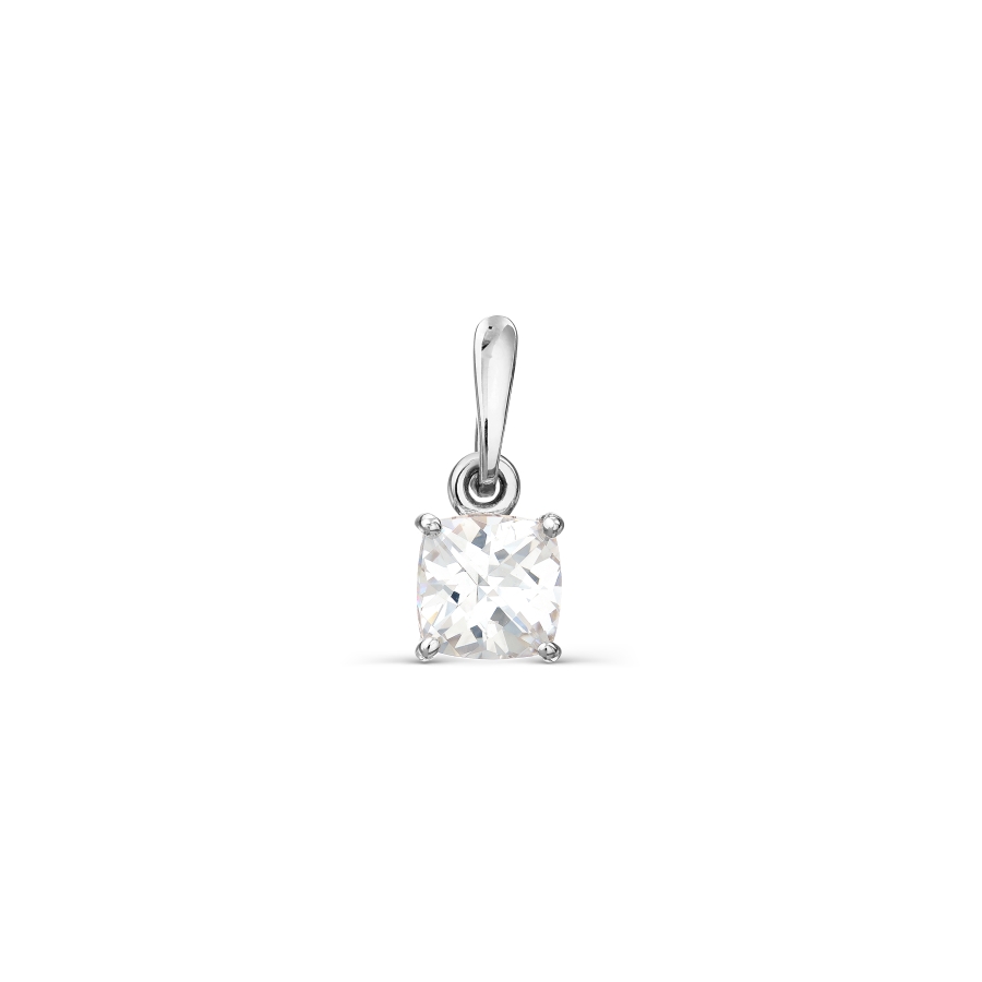 Pandantiv din aur alb cu pietre Cubic Zirconia Incolor