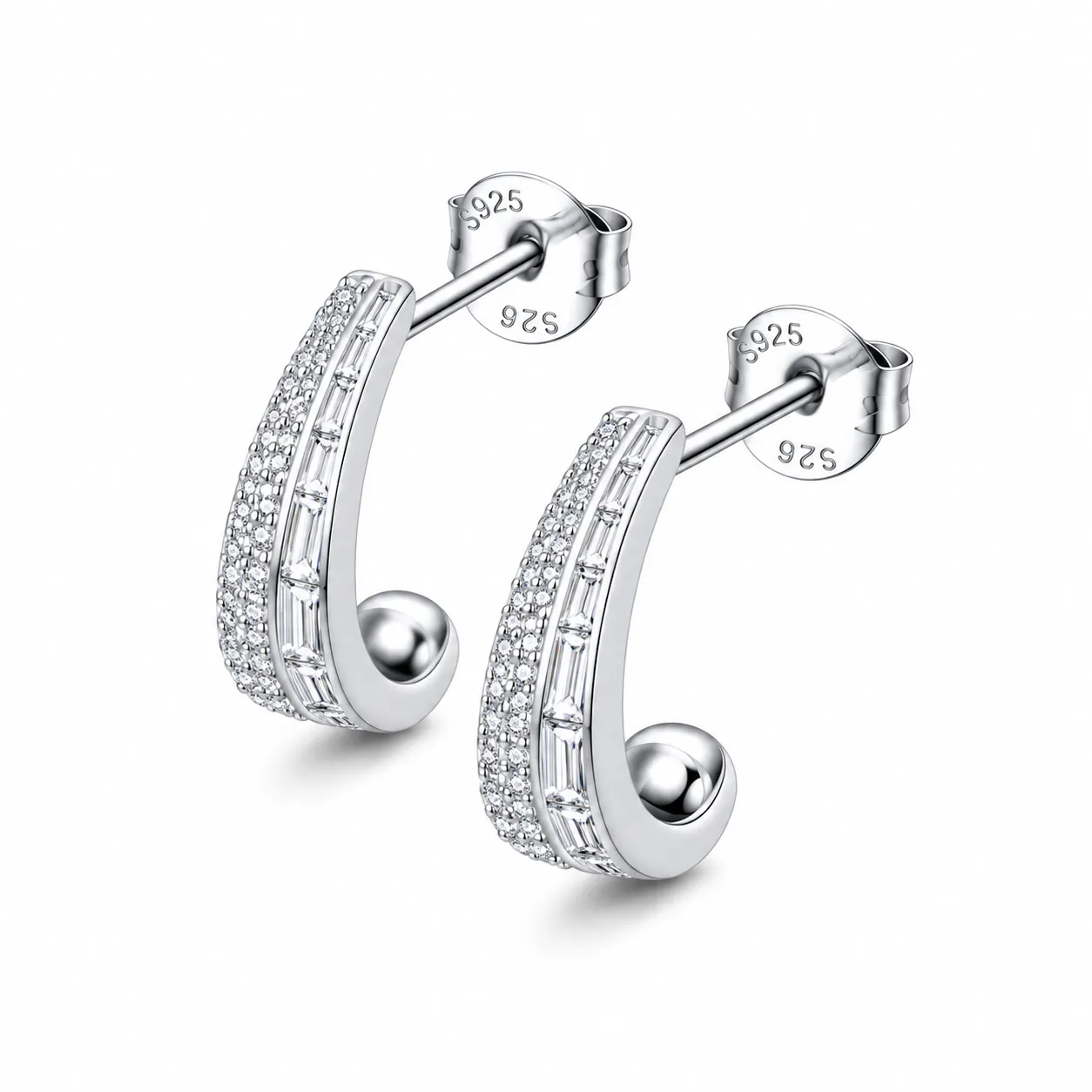 Cercei Pusete din argint cu Cubic Zirconia Incolor