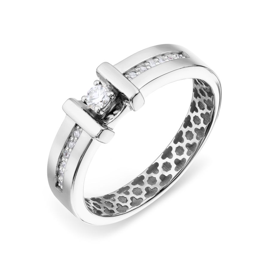 Inel din aur alb cu pietre Diamant