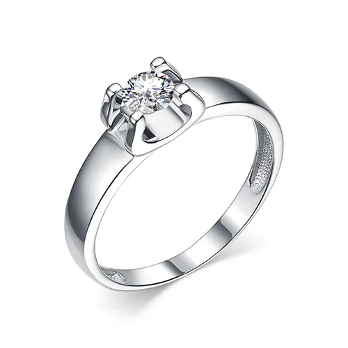 Inel din aur alb cu Cubic Zirconia Incolor