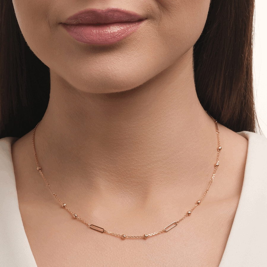 Colier din aur roșu fără pietre