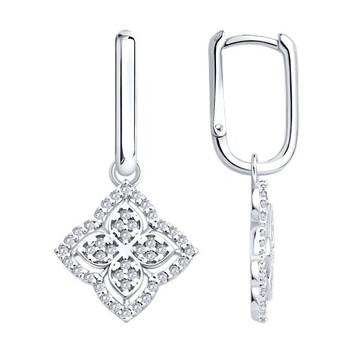 Cercei Creole din argint  cu pietre Cubic Zirconia Incolor