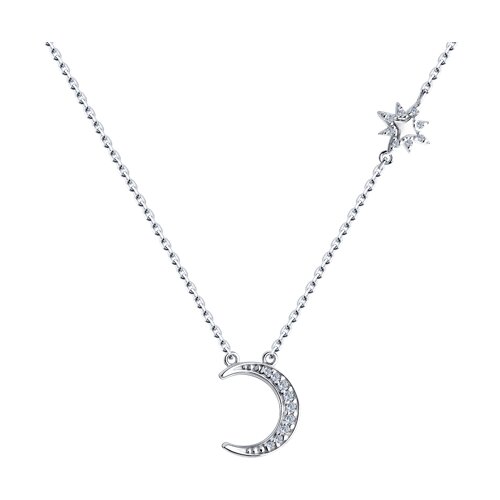 Колье из серебра с камнями Фианит