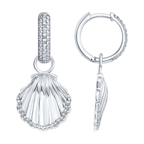 Cercei Creole din argint  cu pietre Cubic Zirconia Incolor