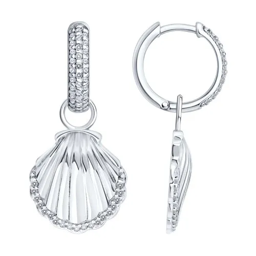 Cercei Creole din argint cu Cubic Zirconia Incolor