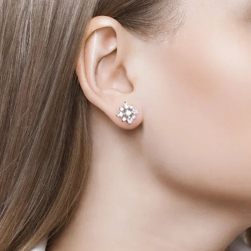 Cercei Pusete din argint cu Cubic Zirconia Incolor