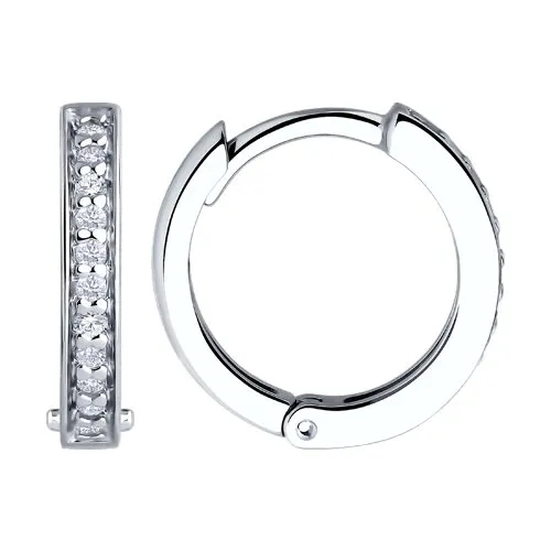Cercei Creole din argint cu Cubic Zirconia Incolor