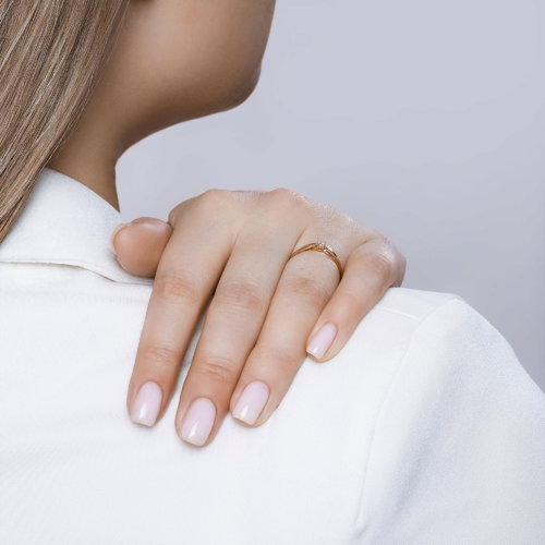 Inel din aur roșu cu pietre Diamant