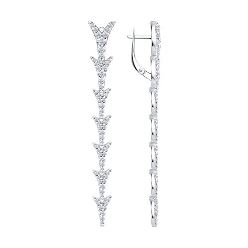 Cercei Suspendați din argint  cu pietre Cubic Zirconia Incolor