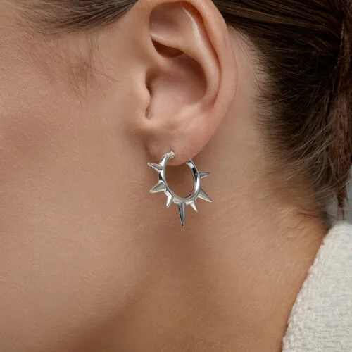 Серьги Конго из серебра без камней