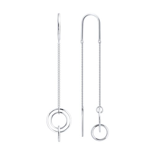 Серьги Продёвки из серебра без камней