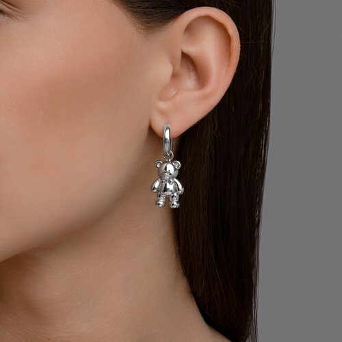 Серьги Конго из серебра без камней