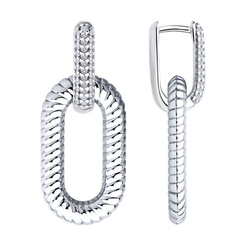 Cercei Creole din argint cu Cubic Zirconia Incolor