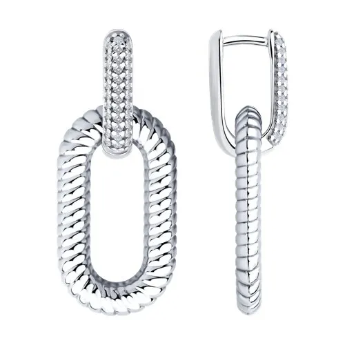 Cercei Creole din argint cu Cubic Zirconia Incolor