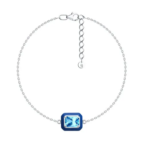 Brățară din argint cu Cubic Zirconia Albastru, Emailare