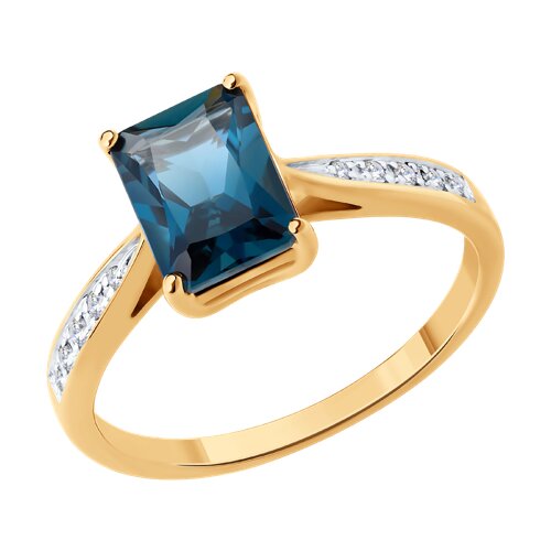 Inel din aur roșu cu pietre Diamant, Topaz London