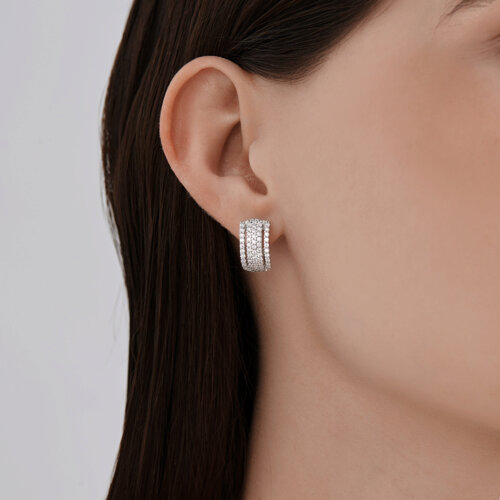 Cercei din argint  cu pietre Cubic Zirconia Incolor