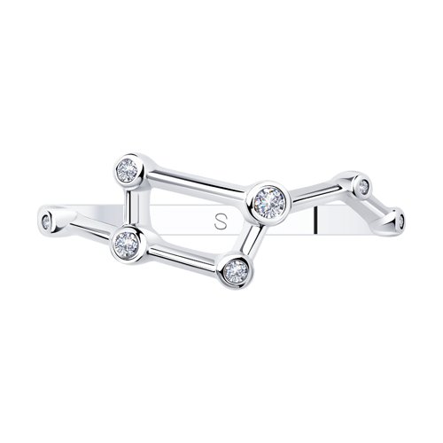 Inel din argint  cu pietre Cubic Zirconia Incolor