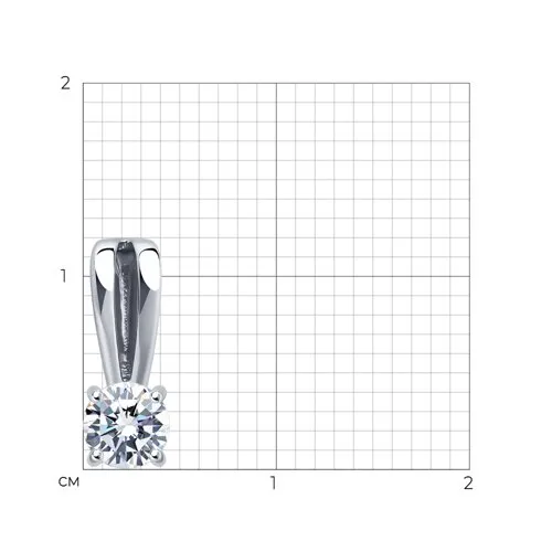Pandantiv din aur alb cu Cubic Zirconia Incolor
