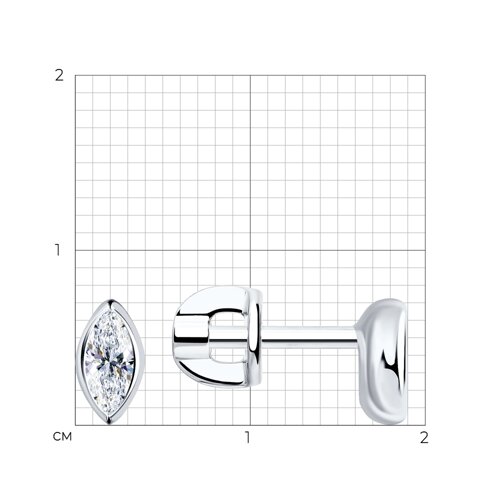 Cercei Pusete din argint  cu pietre Cubic Zirconia Incolor