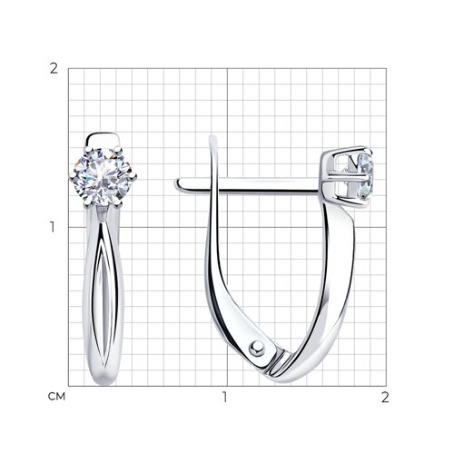 Cercei din argint  cu pietre Cubic Zirconia Incolor