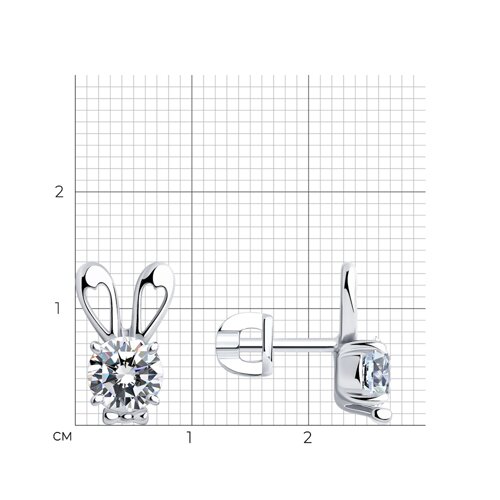 Cercei Pusete din argint  cu pietre Cubic Zirconia Incolor