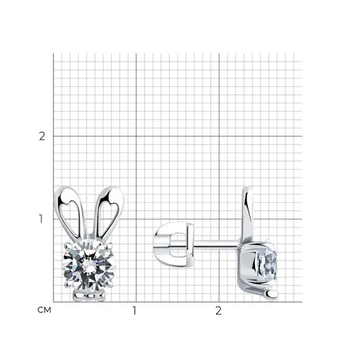 Cercei Pusete din argint cu Cubic Zirconia Incolor