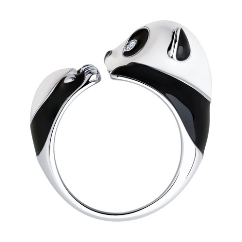 Inel din argint  cu pietre Cubic Zirconia Incolor, Emailare