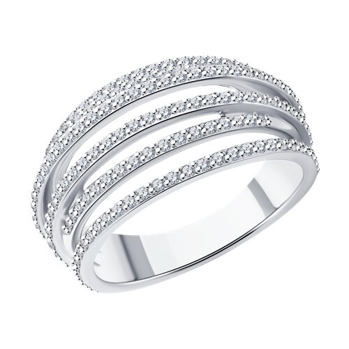 Кольцо из белого золота с камнями Бриллиант